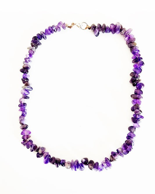 Collana Girocollo Ametista Viola e Arg 925 -Top Jewels-