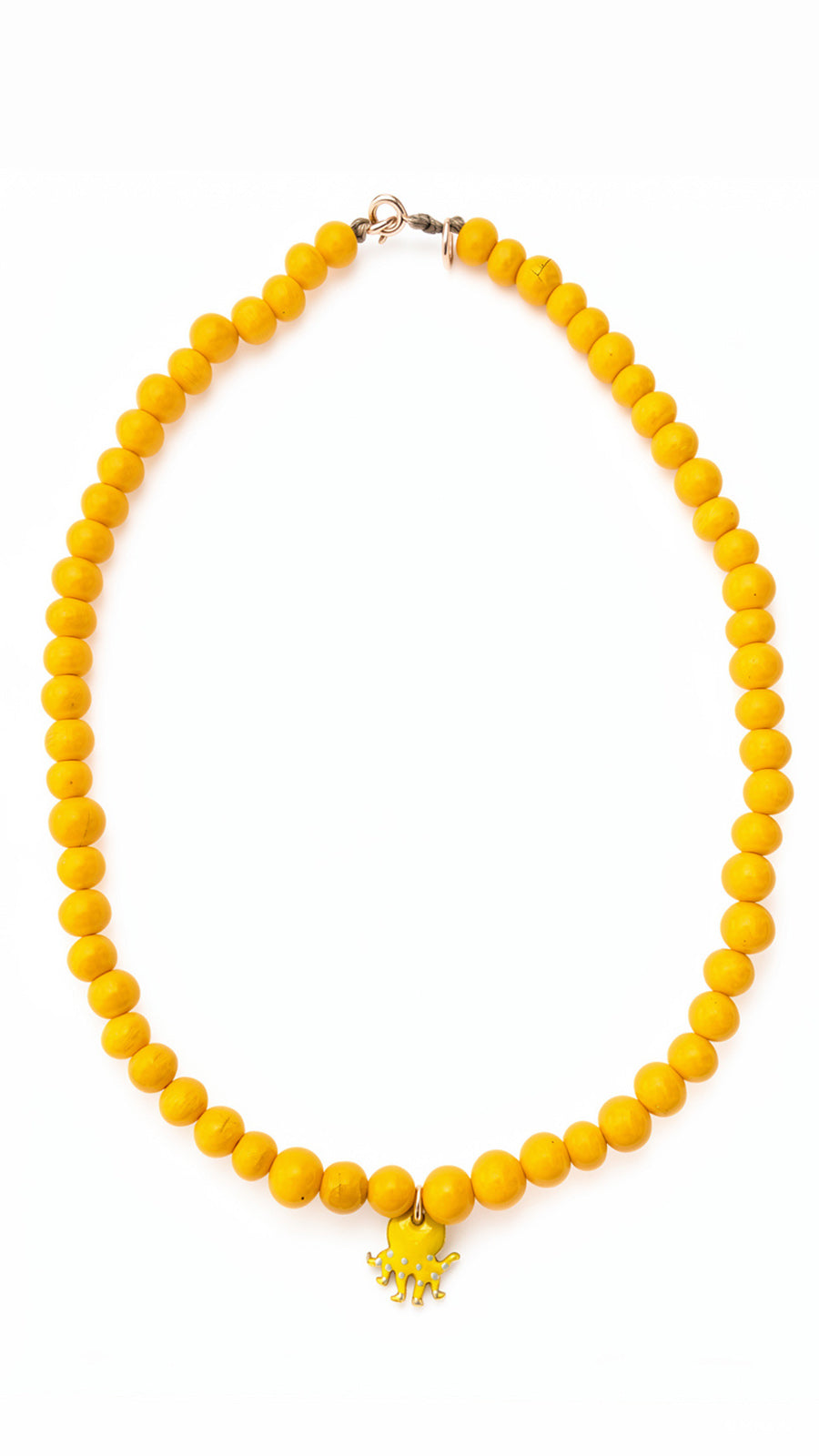 Collier Agata Gialla con Charm Polpo Giallo Arg 925 -Top Bijoux-