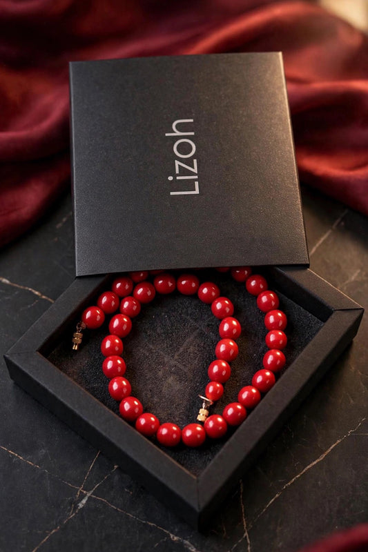Collier Corallo Vintage con chiusura a vite in ottone -Top Bijoux-