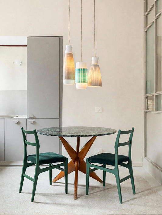 Tris Lampade a Sospensione Vintage 1950 -Top Design-