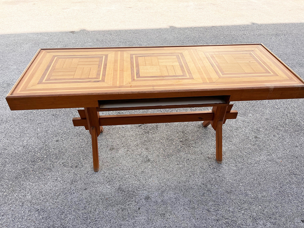 Bancone Design Anni '50 in noce con piano intarsiato '900 -Top Design-