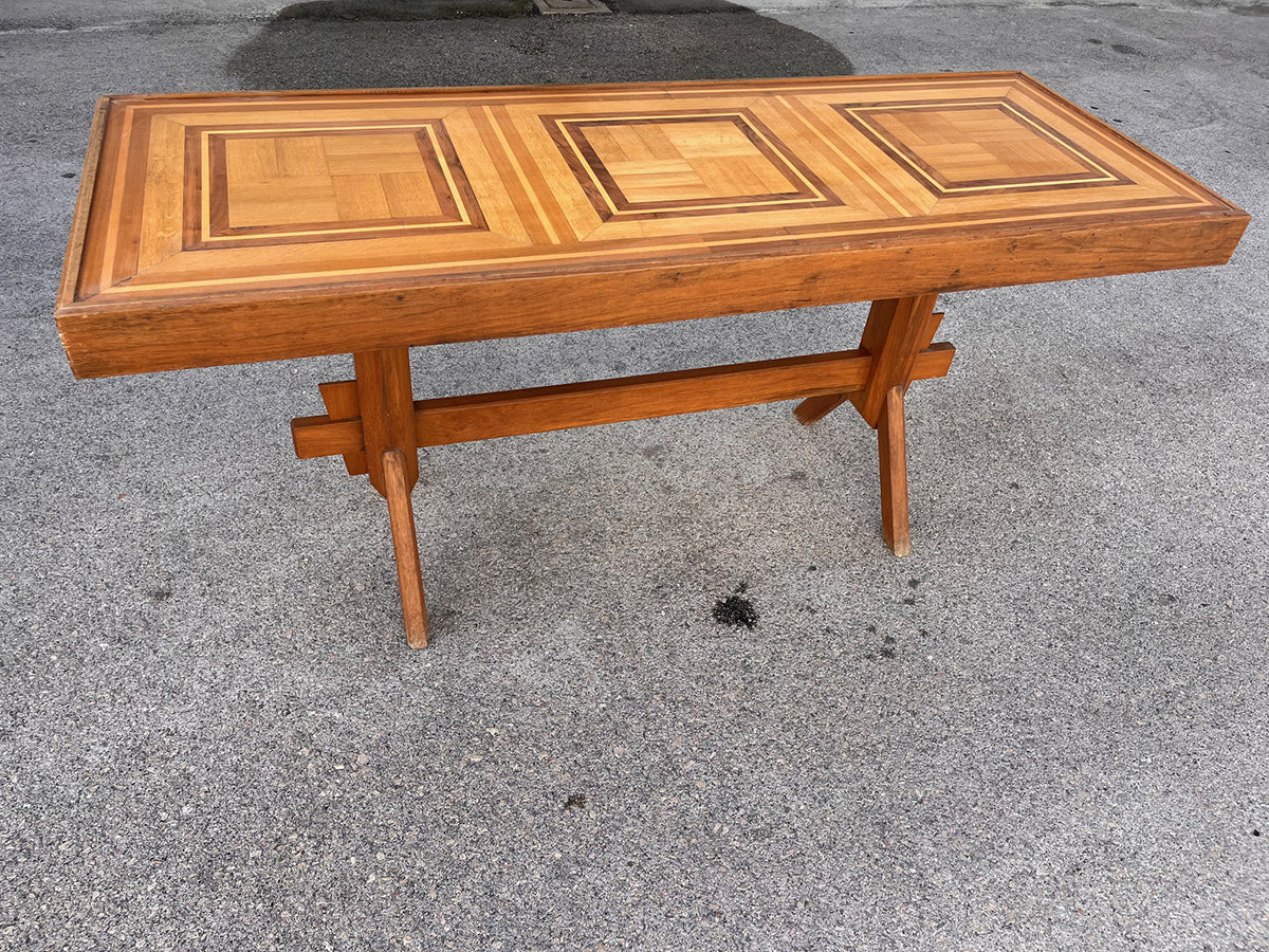 Bancone Design Anni '50 in noce con piano intarsiato '900 -Top Design-