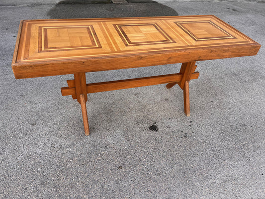 Bancone Design Anni '50 in noce con piano intarsiato '900 -Top Design-