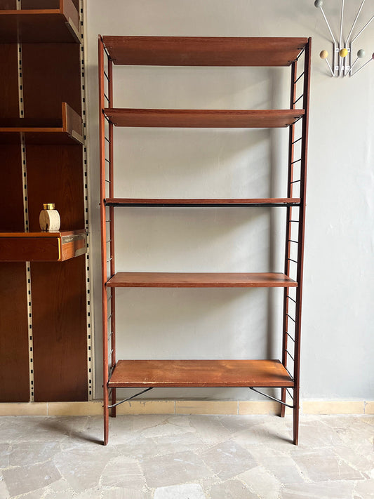 Etagere Libreria Legno e Metallo con ripiani regolabili anni '60 -Top Vintage-