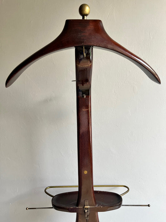 Servomuto Ico Parisi per Fratelli Reguitti in legno di faggio scuro e ottone anni '50 -Top Design-
