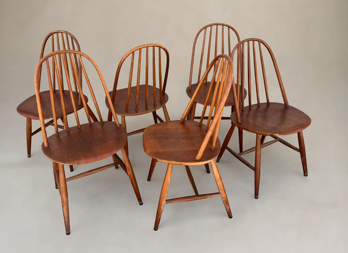 "Quacker" set di n. 6 sedie di Lucian Ercolani anni '60 -Top Design-