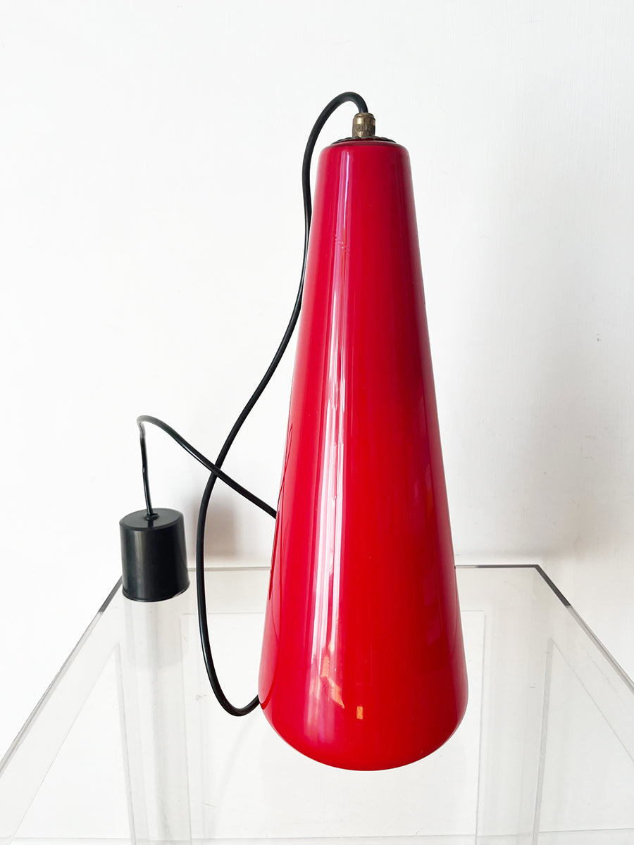 Vistosi Lampada a Sospensione in Vetro Murano Rosso 1960 -Top Design-