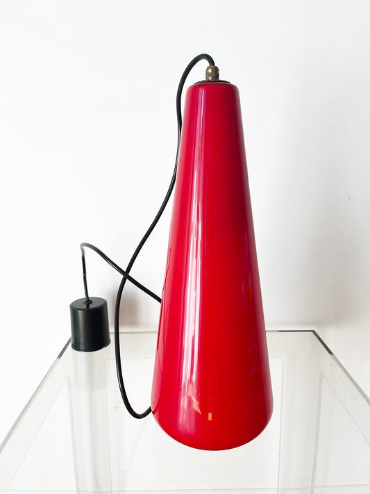 Vistosi Lampada a Sospensione in Vetro Murano Rosso 1960 -Top Design-