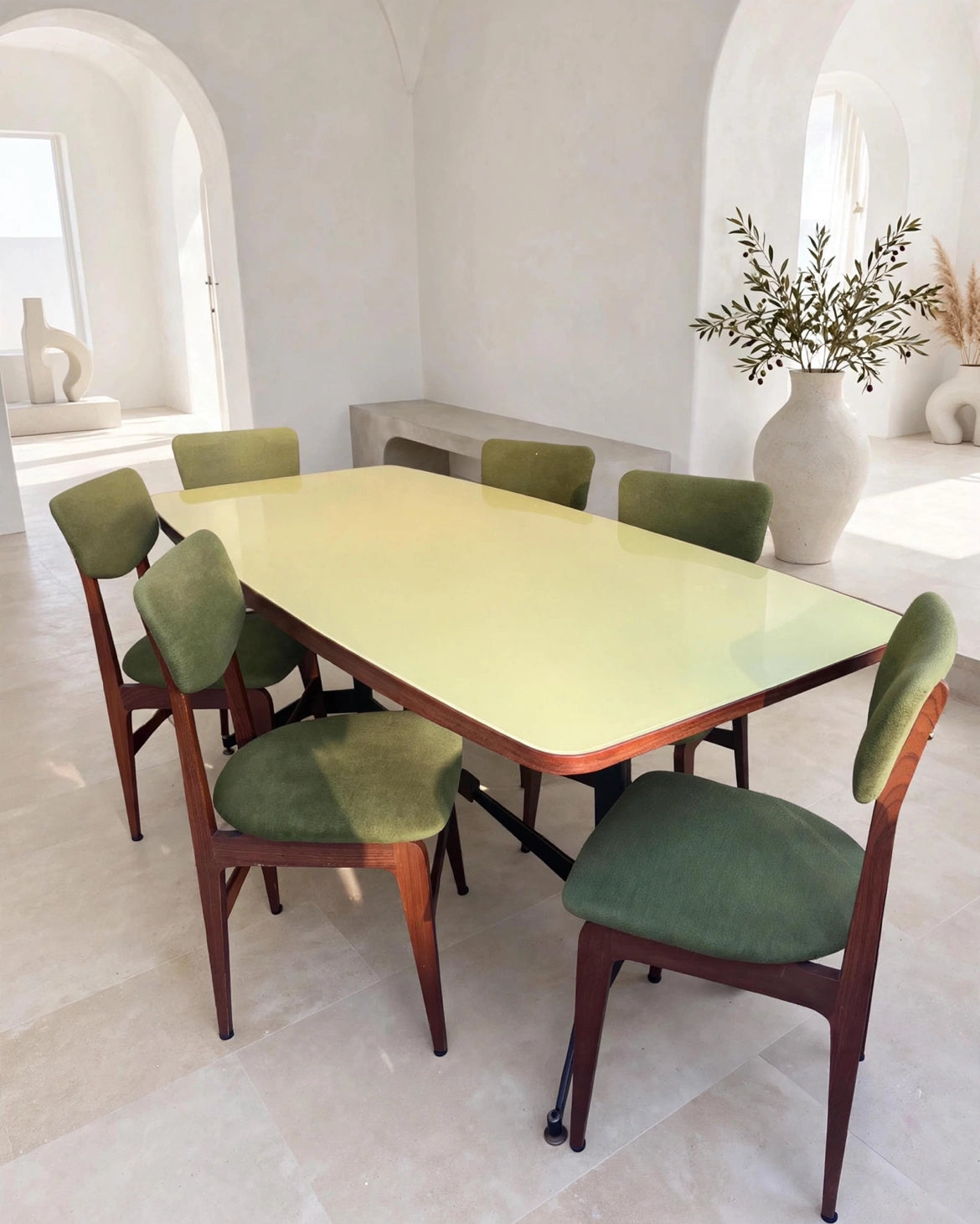 Tavolo da pranzo  con sei sedie Mid Century anni '50 -Top Design-