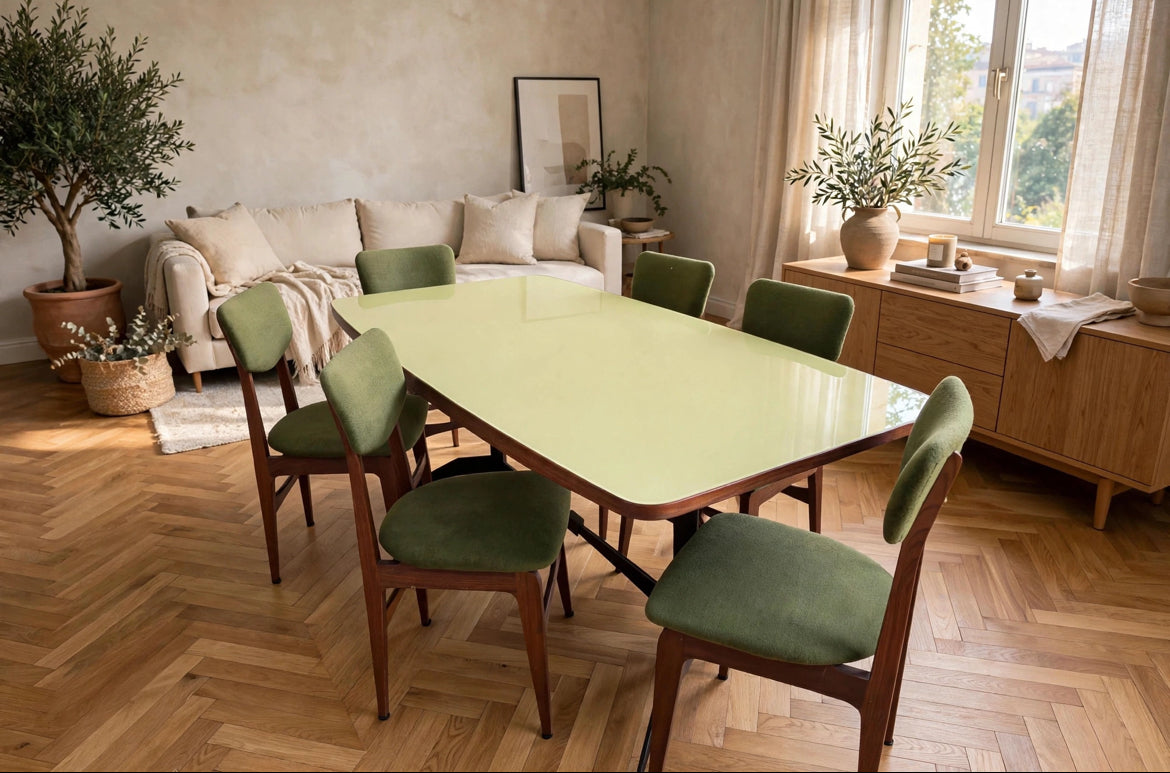Tavolo da pranzo  con sei sedie Mid Century anni '50 -Top Design-