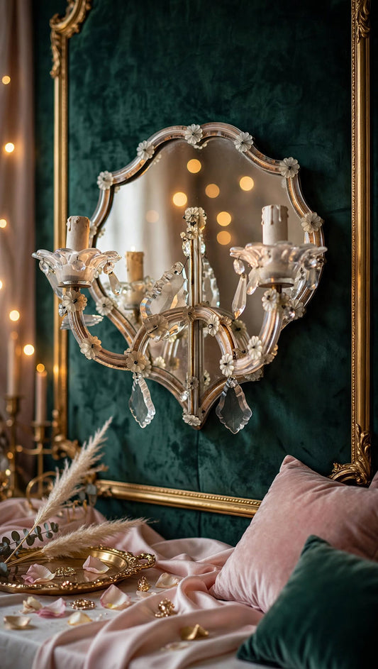 Applique Liberty in Murano con due punti luce '900 -Top Lighting-