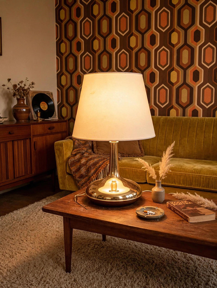 Lampada da tavolo Svezia anni '70 Ottone -Top Lighting-