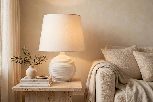 Lampada in Ceramica Bianca Vintage anni '70 -Top Lighting-