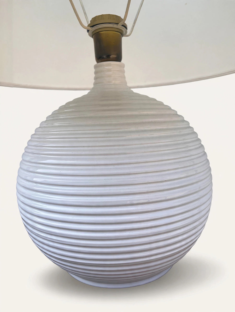 Lampada in Ceramica Bianca Vintage anni '70 -Top Lighting-