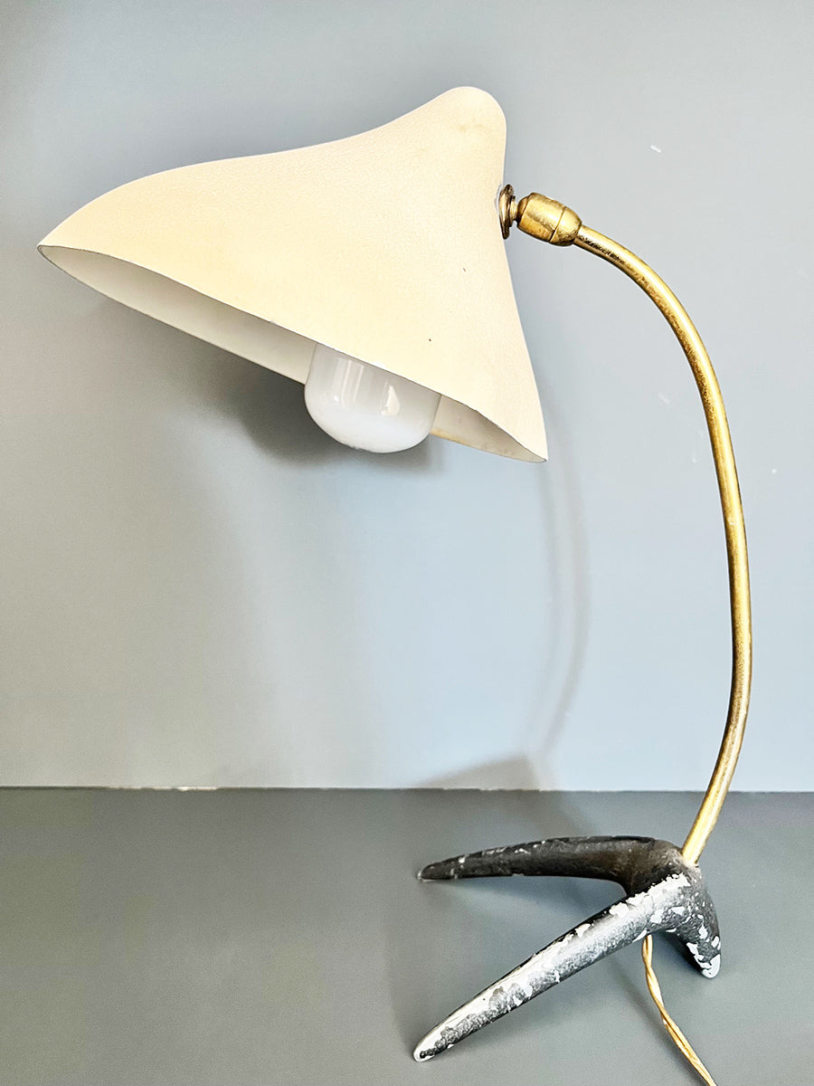 Mid-century beige Louis Kalff table lamp 1950 Philips Netherlands -Top Lighting-