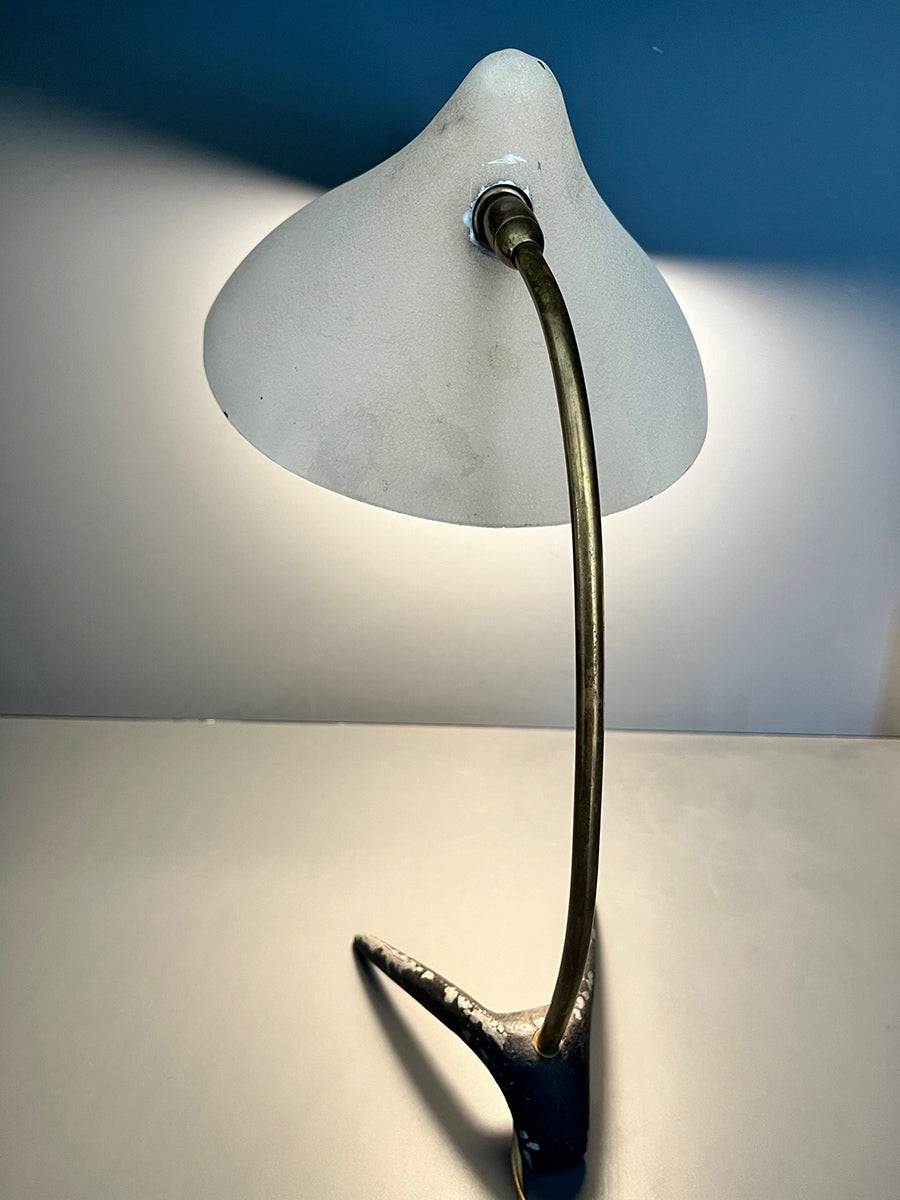 Mid-century beige Louis Kalff table lamp 1950 Philips Netherlands -Top Lighting-