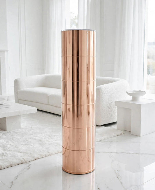 Lampada Totem Oro in Plastica Made in France Anni '70 -Top Lighting-