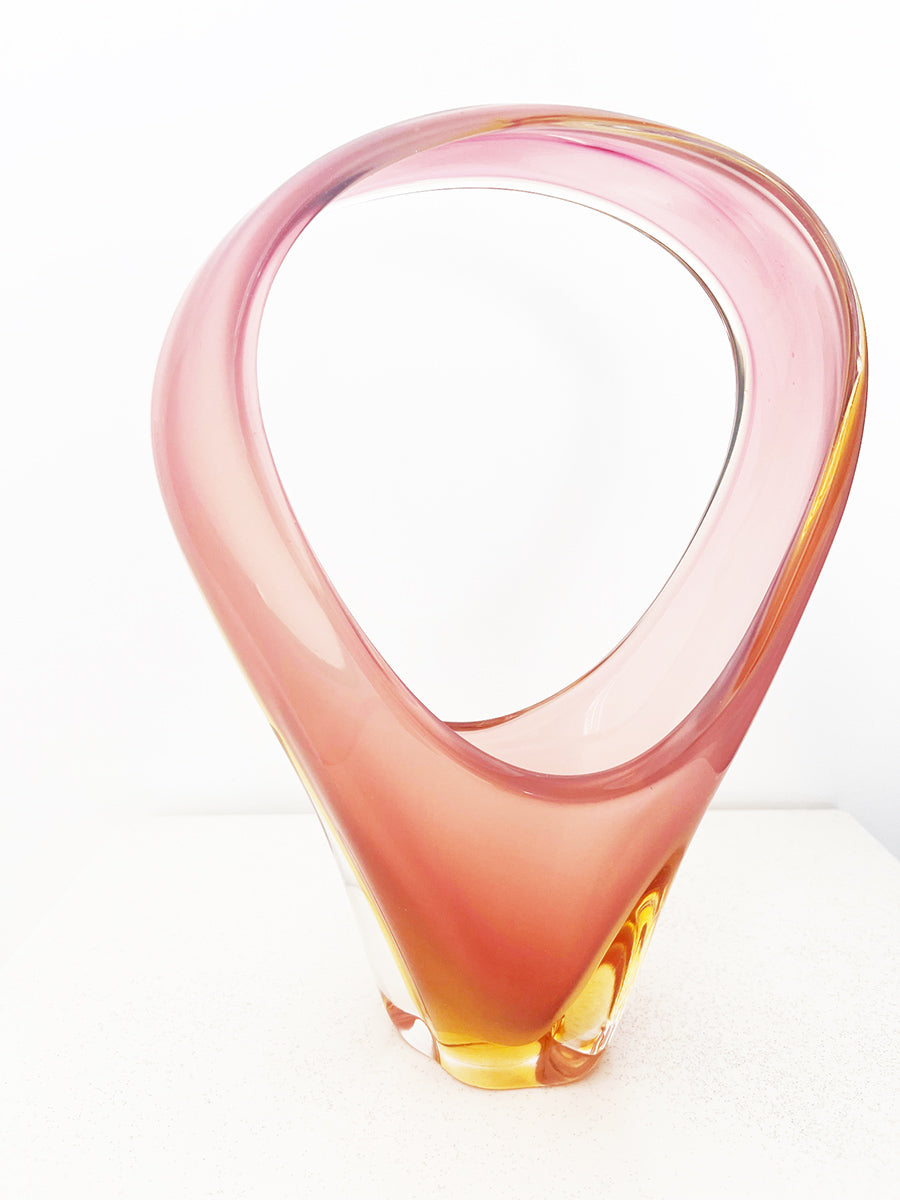 Cestino Murano Rosa e Giallo Vintage 1950 -Top Murano-