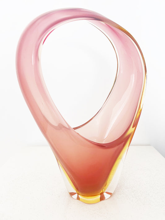 Cestino Murano Rosa e Giallo Vintage 1950 -Top Murano-