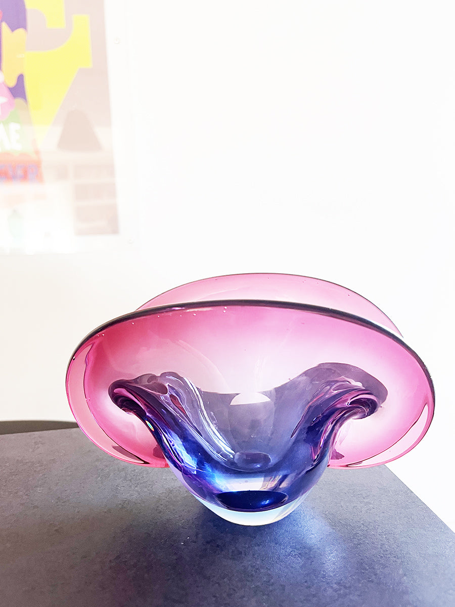 Ciotola Porta Confetti e Posacenere Murano Viola e Blu anni '50 -Murano-