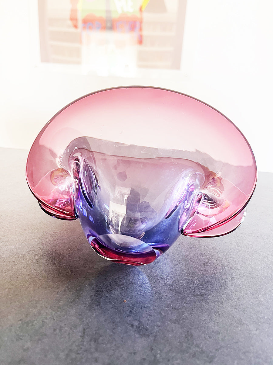 Ciotola Porta Confetti e Posacenere Murano Viola e Blu anni '50 -Murano-