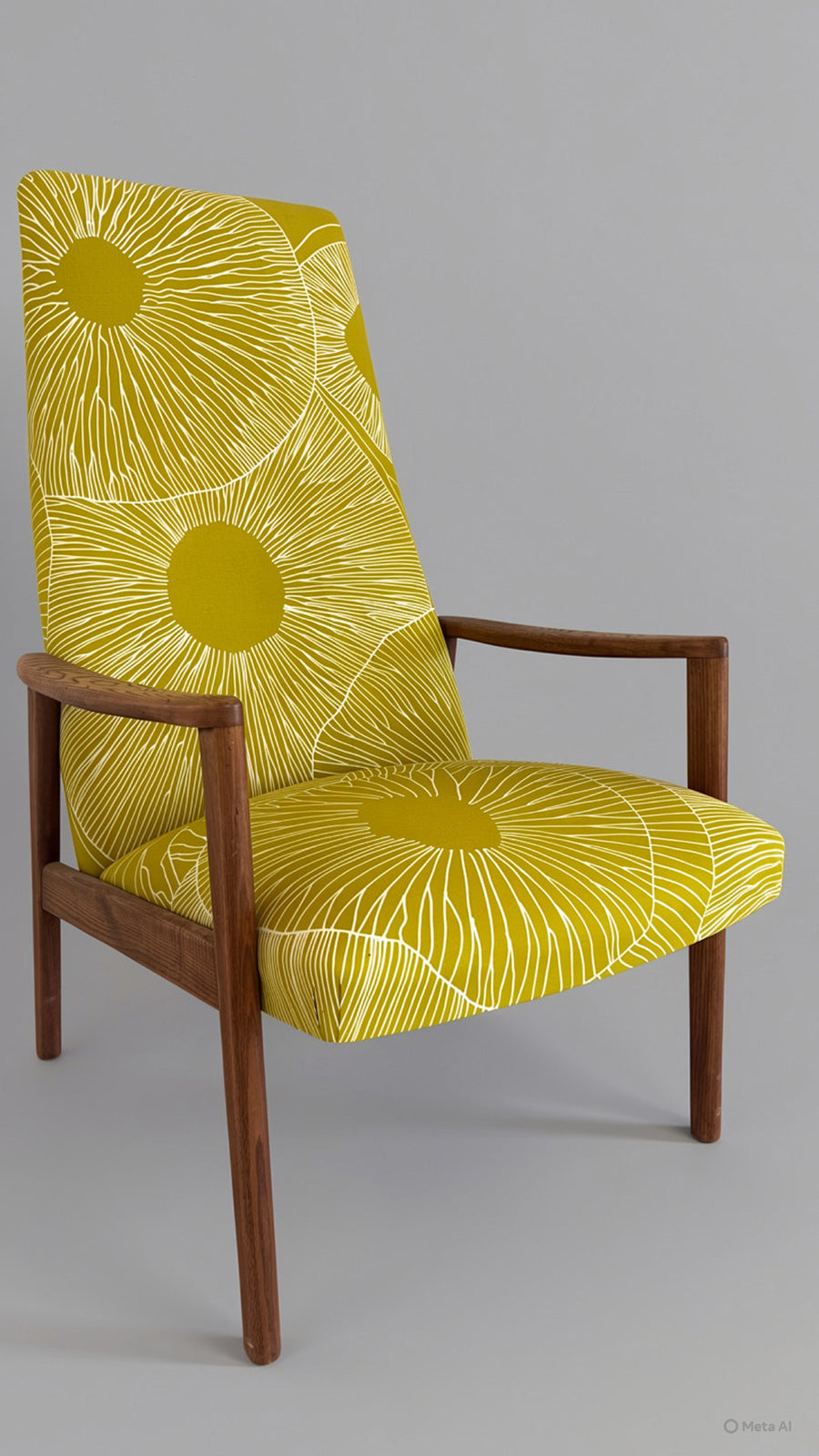 Poltrona Vintage in noce con rivestimento Marimekko -Top Design-