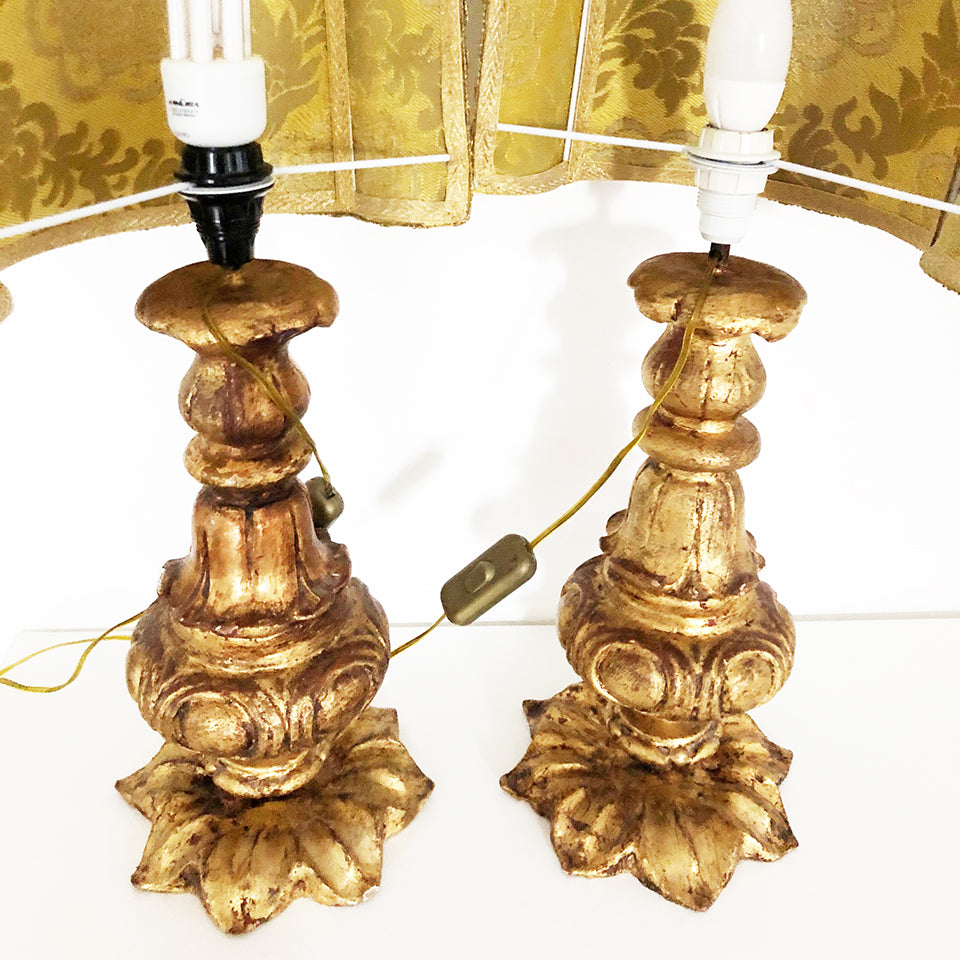 Coppia Lampade da Tavolo Barocco del '900 -Antiques-