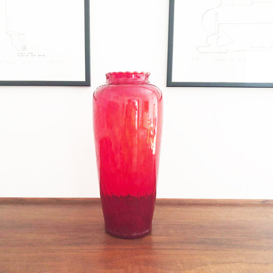 Vaso Rosso in Vetro di Murano '900 - Antiques-