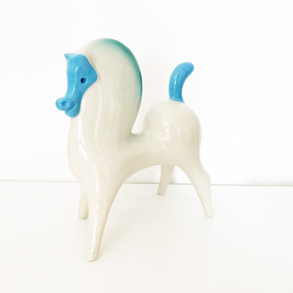 Roberto Rigon Cavallo Ceramica Bianco Vintage - Art -