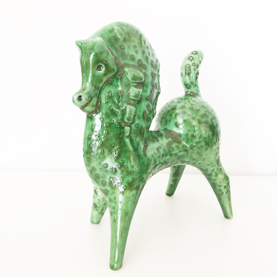 Roberto Rigon Cavallo Ceramica Verde Vintage - Art -