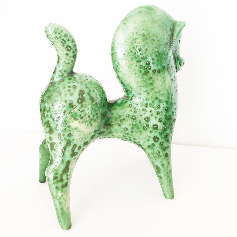 Roberto Rigon Cavallo Ceramica Verde Vintage - Art -