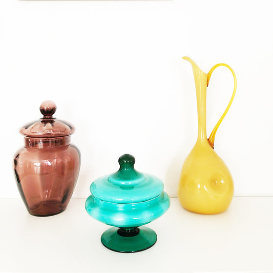 Tris Vetri Colorati Murano Vintage 1950 -Art-