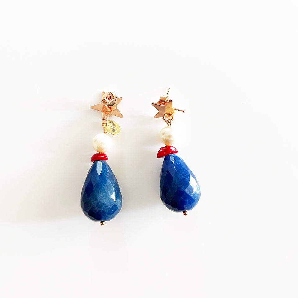 Orecchini pendenti Lapislazzuli e Arg. 925 -Handmade Jewels-