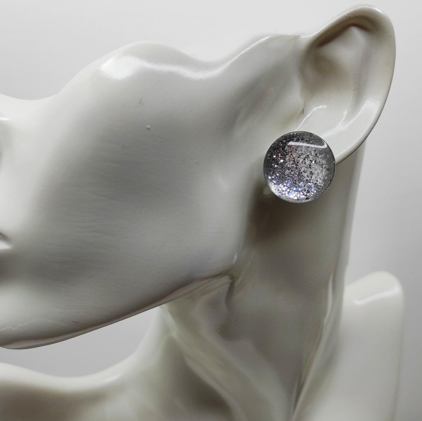 Orecchini Glitter Argento Resina e Arg 925 -Handmade Jewels-