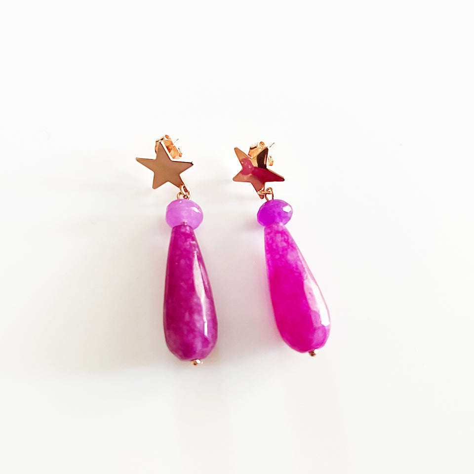 Orecchini pendenti Agata Viola e Arg. 925 -Handmade Jewels-
