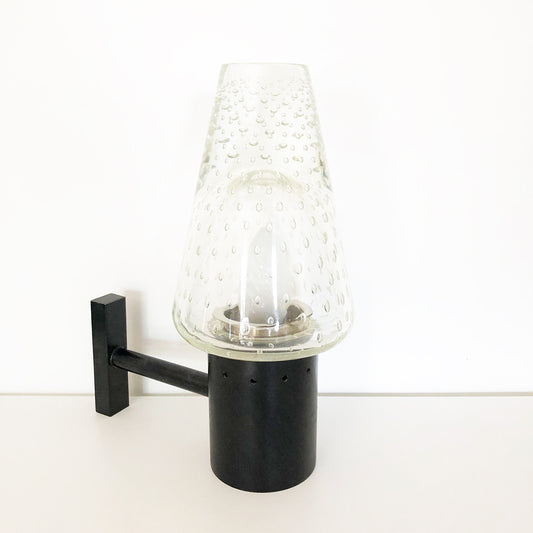 Seguso Applique Vetro Murano Sommerso e Metallo Nero 1960 - Design -