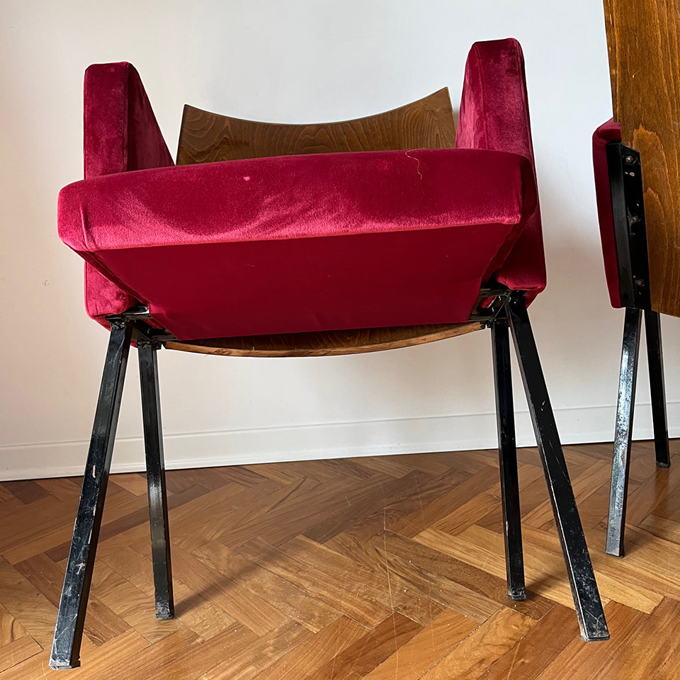 Coppia Poltroncine Teatro Anni '50 -Design-