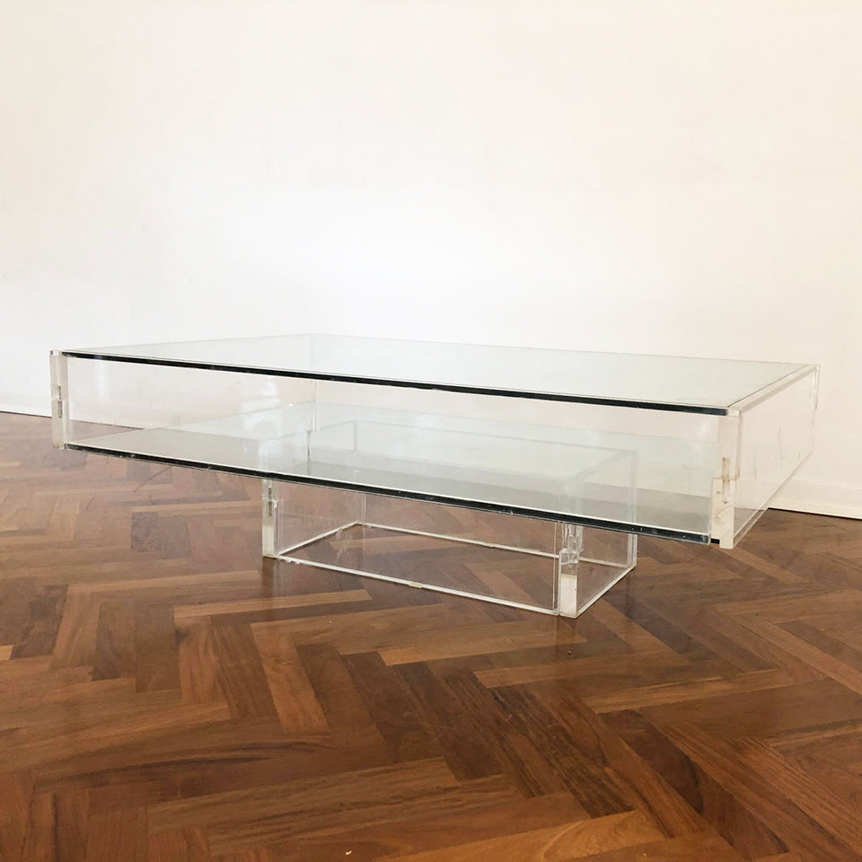 Plexiglass Coffee Table Original 1970s -Design-